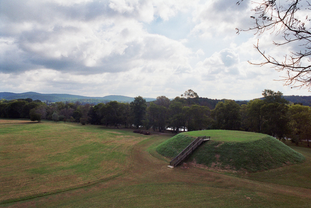 a mound at Etowah, viewed from atop another